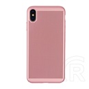 Gigapack Apple iPhone XS Max műanyag telefonvédő (gumírozott, lyukacsos minta, rozéarany)