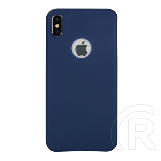 Gigapack Apple iPhone XS Max szilikon telefonvédő (matt, logo kivágás, sötétkék)