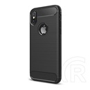 Gigapack Apple iPhone XS Szilikon telefonvédő  (légpárnás sarok, szálcsiszolt, karbon minta, fekete)