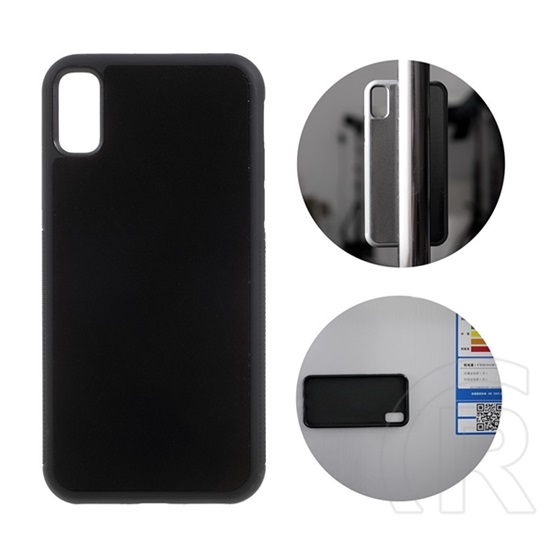 Gigapack Apple iPhone XS műanyag telefonvédő (szilikon belső, minden anyagra tapad, fekete)