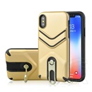 Gigapack Defender Apple iPhone XR műanyag telefonvédő (közepesen ütésálló, gumírozott, fém kitámasztó, arany)