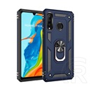 Gigapack Defender Huawei P30 Lite műanyag (közepesen ütésálló, telefontartó gyűrű, beépített fémlemez, kék)