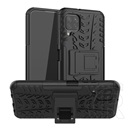 Gigapack Defender Huawei P40 Lite 4G műanyag telefonvédő (közepesen ütésálló, kitámasztó, autógumi minta, fekete)