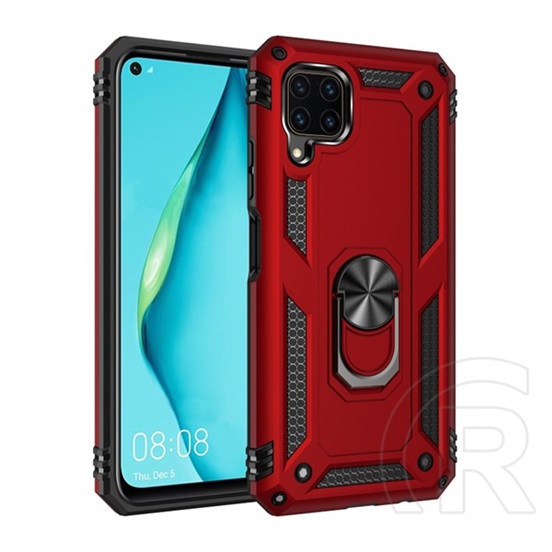 Gigapack Defender Huawei P40 Lite műanyag (közepesen ütésálló, telefontartó gyűrű, beépített fémlemez, piros)