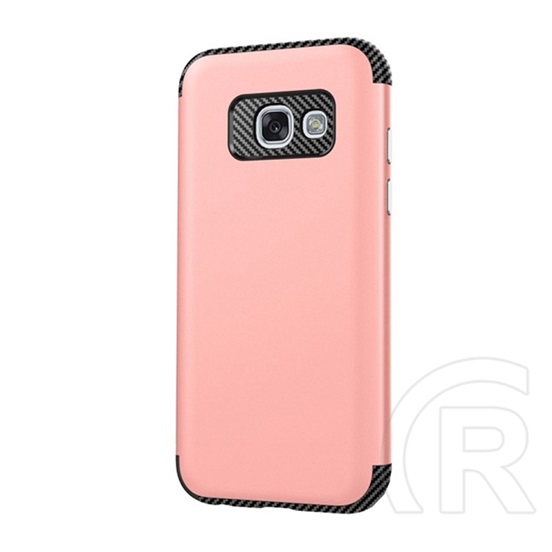 Gigapack Defender Samsung Galaxy A3 (2017) műanyag telefonvédő (közepesen ütésálló, karbon minta, rozéarany)