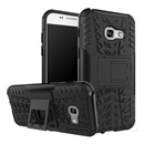 Gigapack Defender Samsung Galaxy A3 (2017) műanyag telefonvédő (közepesen ütésálló, kitámasztó, autógumi minta, fekete)