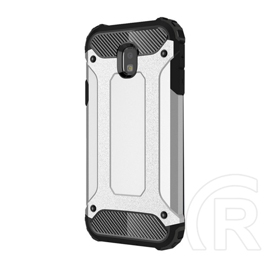 Gigapack Defender Samsung Galaxy J3 (2017) műanyag telefonvédő (közepesen ütésálló, légpárnás sarok, fémhatás, ezüst)