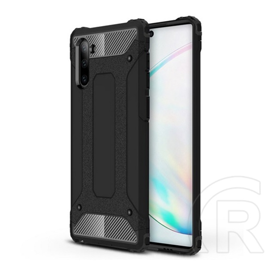 Gigapack Defender Samsung Galaxy Note 10 műanyag telefonvédő (közepesen ütésálló, légpárnás sarok, fémhatás, fekete)