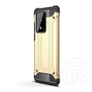 Gigapack Defender Samsung Galaxy S20 Ultra műanyag telefonvédő (közepesen ütésálló, légpárnás sarok, fémhatás, arany)