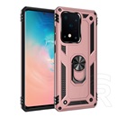 Gigapack Defender Samsung S20 Ultra műanyag (közepesen ütésálló, telefontartó gyűrű, beépített fémlemez, rozéarany)