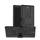 Gigapack Defender Sony Xperia 10+ műanyag telefonvédő (közepesen ütésálló, kitámasztó, autógumi minta, fekete)