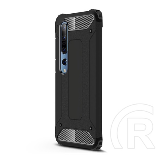 Gigapack Defender Xiaomi MI 10 Pro 5G műanyag telefonvédő (közepesen ütésálló, légpárnás sarok, fémhatás, fekete)