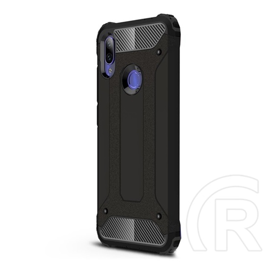 Gigapack Defender Xiaomi Redmi Note 7 műanyag telefonvédő (közepesen ütésálló, légpárnás sarok, fémhatás, fekete)