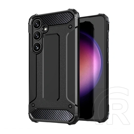 Gigapack Defender szilikon telefonvédő (ütésállóság, légpárnás sarok, fémhatás, fekete)