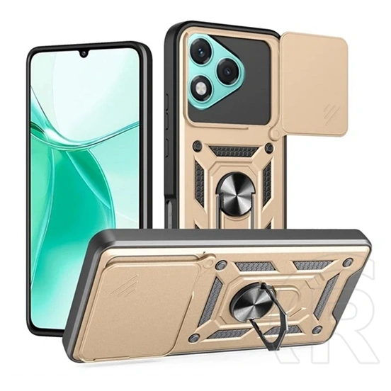 Gigapack Defender szilikon telefonvédő (ütésállóság, tartógyűrű, kameravédő, arany)