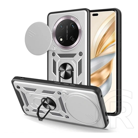 Gigapack Defender szilikon telefonvédő (ütésállóság, tartógyűrű, kameravédő, ezüst)