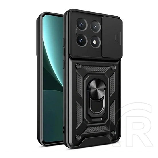 Gigapack Defender szilikon telefonvédő (ütésállóság, tartógyűrű, kameravédő, fekete)