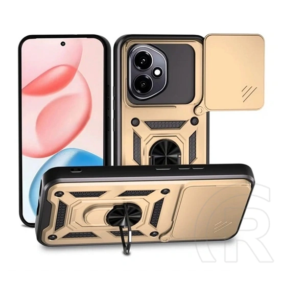Gigapack Defender szilikon telefonvédő (ütésállóság, tartógyűrű, kameravédő, mágneses tartó, arany)