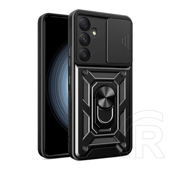 Gigapack Defender szilikon telefonvédő (ütésállóság, tartógyűrű, kameravédő, mágneses tartó, fekete)