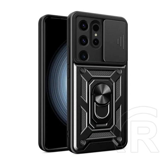 Gigapack Defender szilikon telefonvédő (ütésállóság, tartógyűrű, kameravédő, mágneses tartó, fekete)
