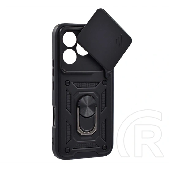 Gigapack Defender szilikon telefonvédő (ütésállóság, tartógyűrű, kameravédő, mágneses tartó, fekete)