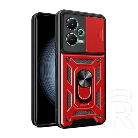 Gigapack Defender szilikon telefonvédő (ütésállóság, tartógyűrű, kameravédő, mágneses tartó, piros)