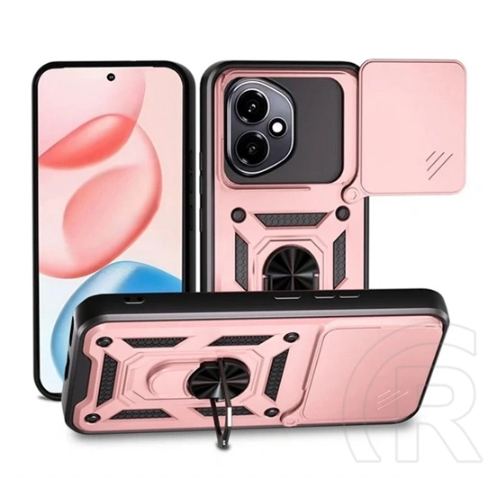 Gigapack Defender szilikon telefonvédő (ütésállóság, tartógyűrű, kameravédő, mágneses tartó, rozéarany)