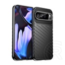 Gigapack Google Pixel 10 Pro XL szilikon telefonvédő (ütésállóság, csíkos, dombor minta) fekete
