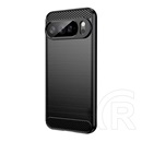 Gigapack Google Pixel 10 Pro XL szilikon telefonvédő (ütésállóság, légpárnás sarok, szálcsiszolt, karbon minta) fekete