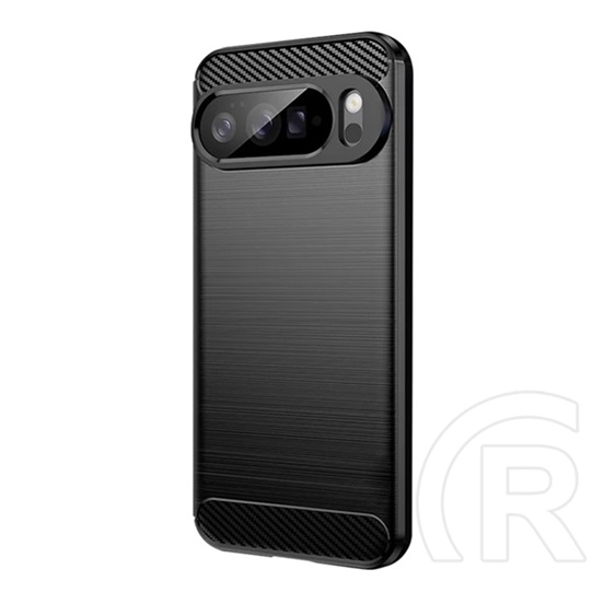Gigapack Google Pixel 10 Pro XL szilikon telefonvédő (ütésállóság, légpárnás sarok, szálcsiszolt, karbon minta) fekete