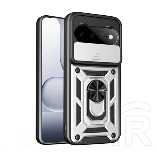Gigapack Google Pixel 11 Pro defender szilikon telefonvédő (ütésállóság, tartógyűrű, mágneses) ezüst