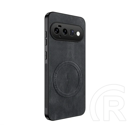 Gigapack Google Pixel 11 szilikon telefonvédő (nappa bőr hátlap, légpárnás sarok, magsafe) fekete
