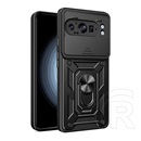 Gigapack Google Pixel 9 Pro XL defender műanyag telefonvédő (ütésállóság, szilikon belső, tartógyűrű, kameravédő) fekete