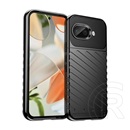 Gigapack Google Pixel 9a szilikon telefonvédő (ütésállóság, csíkos, dombor minta) fekete