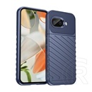 Gigapack Google Pixel 9a szilikon telefonvédő (ütésállóság, csíkos, dombor minta) sötétkék