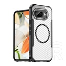 Gigapack Google Pixel 9a szilikon telefonvédő (ütésállóság, légpárnás sarok, kameravédő, karbon minta, magsafe) fekete