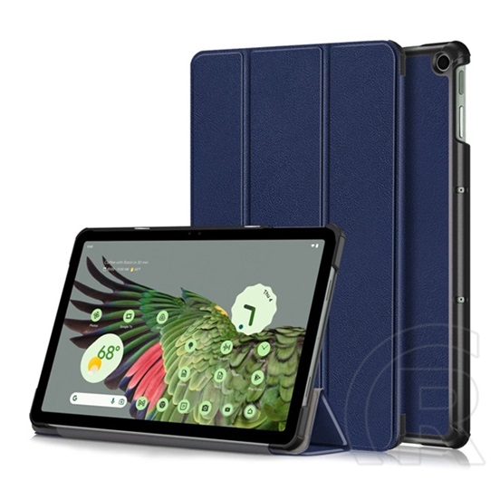 Gigapack Google Pixel Tablet tok álló, bőr hatású (flip, oldalra nyíló, trifold asztali tartó funkció) sötétkék