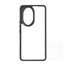 Gigapack Honor 200 Pro műanyag telefonvédő (szilikon keret, ütésállóság, átlátszó hátlap) fekete
