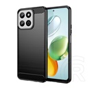 Gigapack Honor 200 Smart szilikon telefonvédő (ütésállóság, légpárnás sarok, szálcsiszolt, karbon minta) fekete