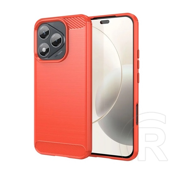 Gigapack Honor 400 Lite szilikon telefonvédő (ütésállóság, légpárnás sarok, szálcsiszolt, karbon minta) piros