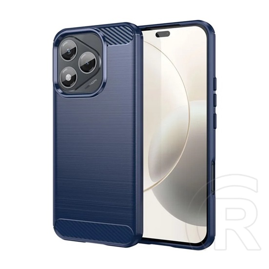 Gigapack Honor 400 Lite szilikon telefonvédő (ütésállóság, légpárnás sarok, szálcsiszolt, karbon minta) sötétkék
