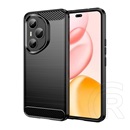 Gigapack Honor 400 Pro szilikon telefonvédő (ütésállóság, légpárnás sarok, szálcsiszolt, karbon minta) fekete
