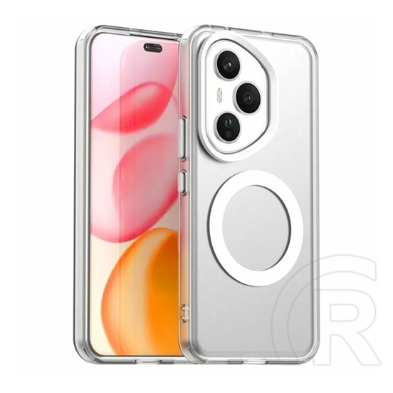 Gigapack Honor 400 Pro szilikon telefonvédő (ütésállóság, műanyag hátlap, kameravédő, magsafe, matt) átlátszó