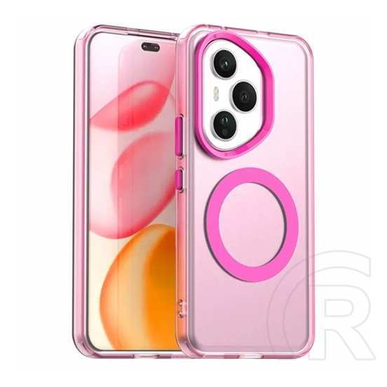 Gigapack Honor 400 Pro szilikon telefonvédő (ütésállóság, műanyag hátlap, kameravédő, magsafe) rózsaszín