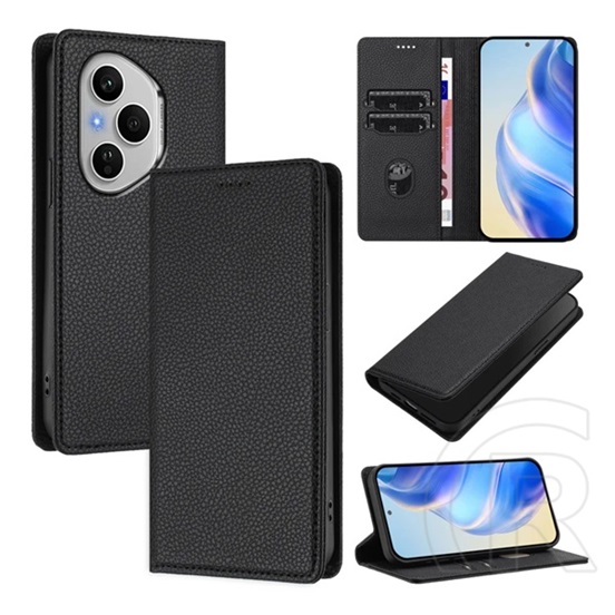 Gigapack Honor 400 Pro tok álló, bőr hatású (flip, oldalra nyíló, asztali tartó, rfid, prémium) fekete
