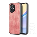 Gigapack Honor 400 szilikon telefonvédő (ütésállóság, bőr hatású hátlap, kameravédő) rózsaszín