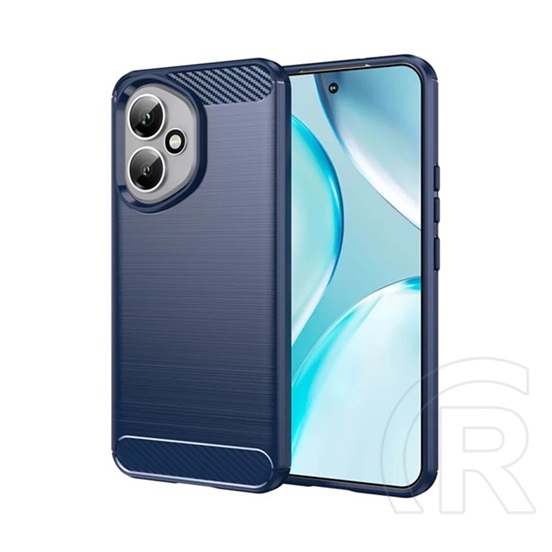 Gigapack Honor 400 szilikon telefonvédő (ütésállóság, légpárnás sarok, szálcsiszolt, karbon minta) sötétkék