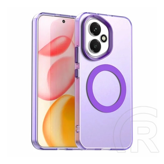 Gigapack Honor 400 szilikon telefonvédő (ütésállóság, műanyag hátlap, kameravédő, magsafe) lila