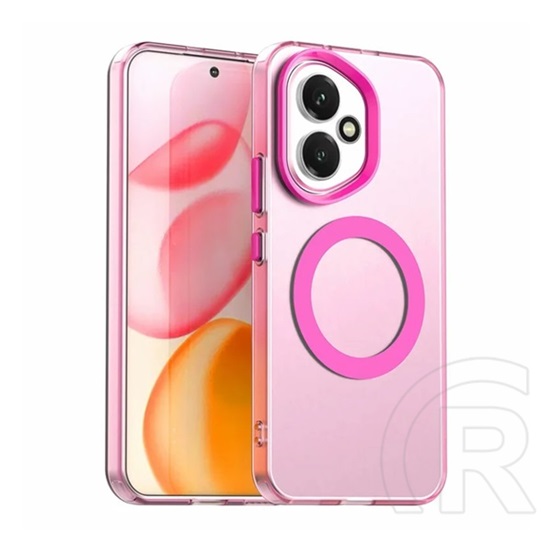 Gigapack Honor 400 szilikon telefonvédő (ütésállóság, műanyag hátlap, kameravédő, magsafe) rózsaszín