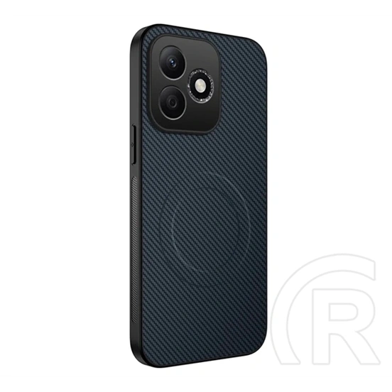 Gigapack Honor 600 Lite szilikon telefonvédő (műanyag hátlap, karbon minta, mágneses) sötétkék
